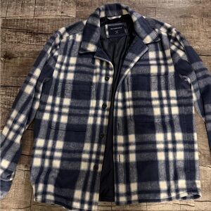 Abercrombie & Fitch Blue and White Plaid Jacket